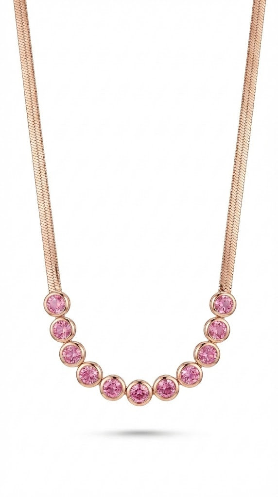 Pink Stone Delicate Chain