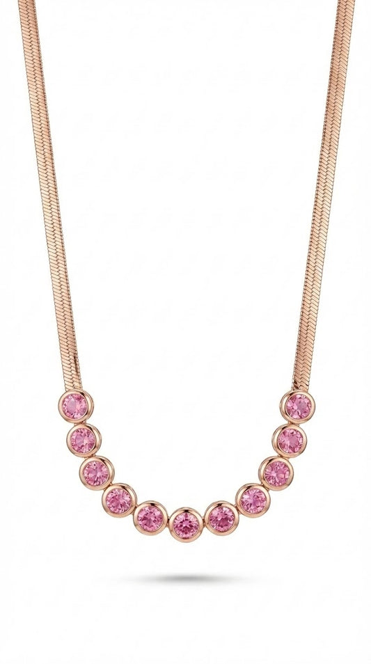 Pink Stone Delicate Chain