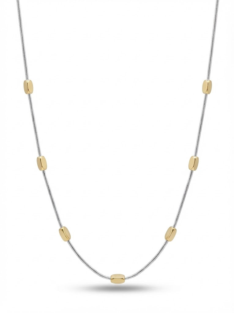 Two Tone Rose Gold and White Metal Silver Gold Chain