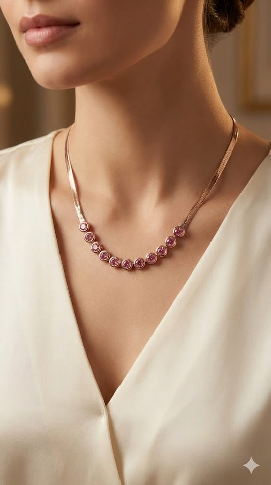 Pink Stone Delicate Chain