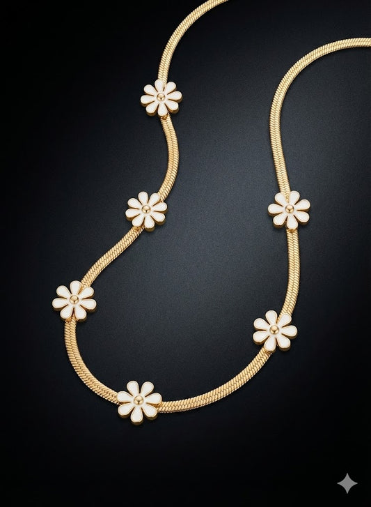 Daisy Sparkle Delicate Chain Flower