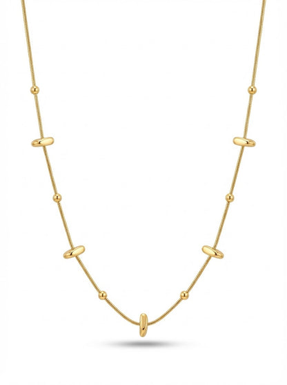 Minimalist Gold Chain Necklace With Bead & Accents