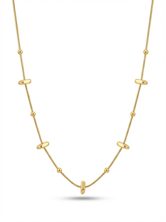 Minimalist Gold Chain Necklace With Bead & Accents