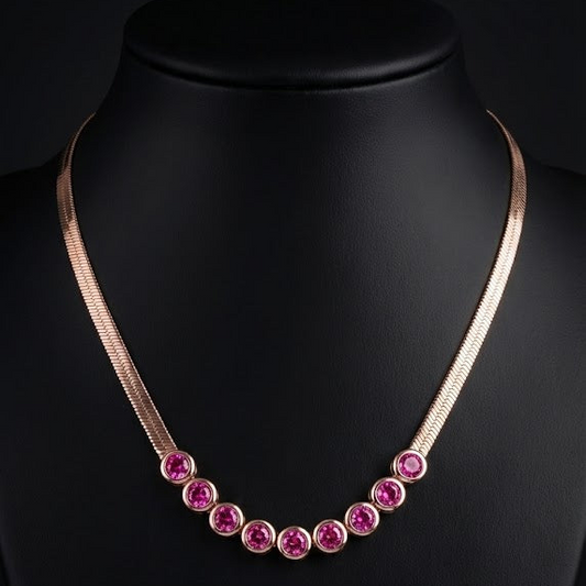 Pink Stone Delicate Chain